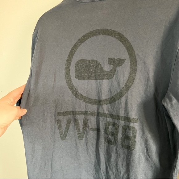 Vineyard Vines Long Sleeve Dark Blue & Black Wash VV-98 Design Small Unisex Tee - Picture 7 of 7